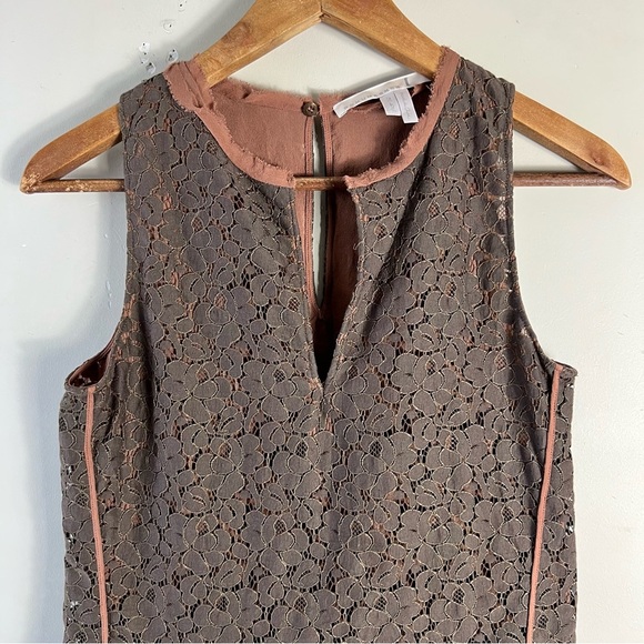 Vintage Dorothee Schumacher Silk Blend Crochet Overlay Peplum Top Size 2 Small - Picture 7 of 11